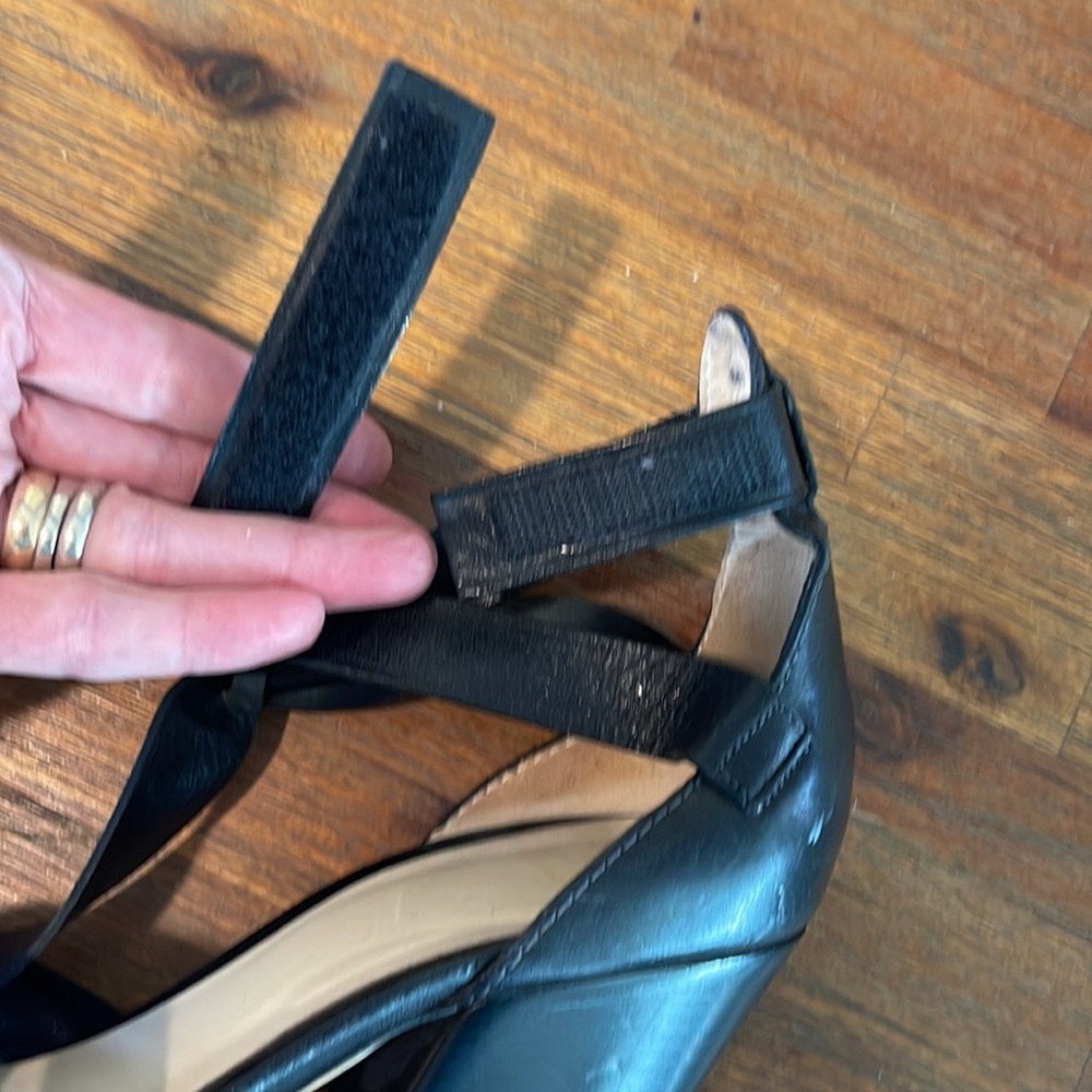 D&G Dolce‎ & Gabbana Black Leather Strappy Sandals Super Chunky Heels - 40.5 10 - Picture 13 of 16